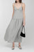 Drop-waist dress with metal eyelets in limestone — main image