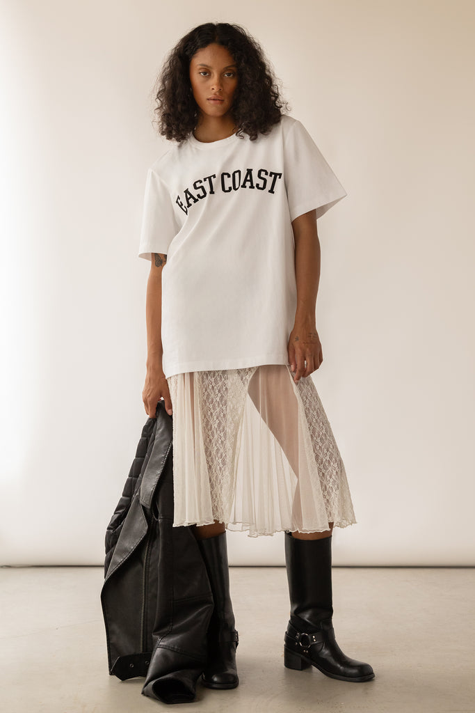 Lace Short Sleeve Midi Dress | OAK + FORT