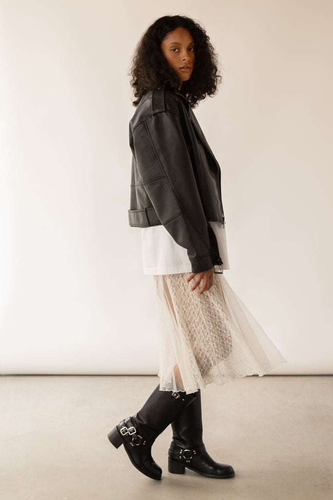 Lace Short Sleeve Midi Dress | OAK + FORT