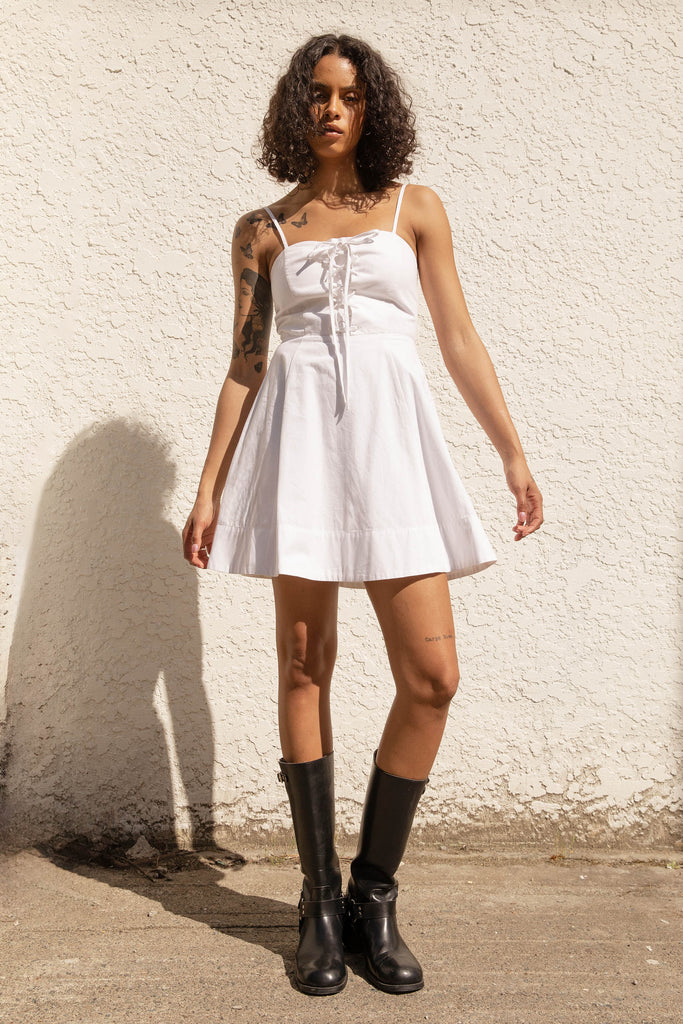 Lace-Up Bustier Mini Dress | OAK + FORT