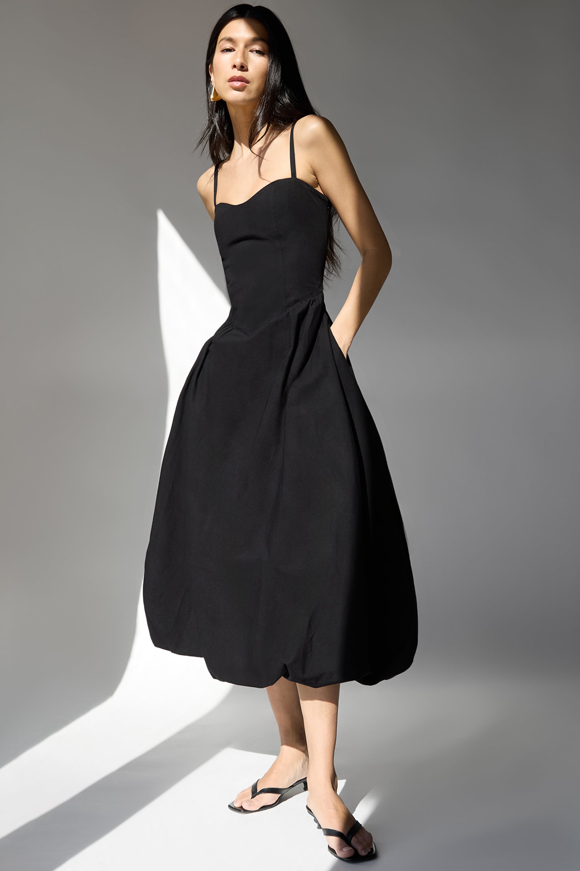 【マーシャ】Cotton Poplin Wave Tuck Dress マーシャ】Cotton Poplin Wave Tuck Dress bkk24447_floral_xl