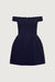 Off the shoulder corset mini dress in evening blue — main image