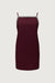Jeweled mini shift dress in wine — main image