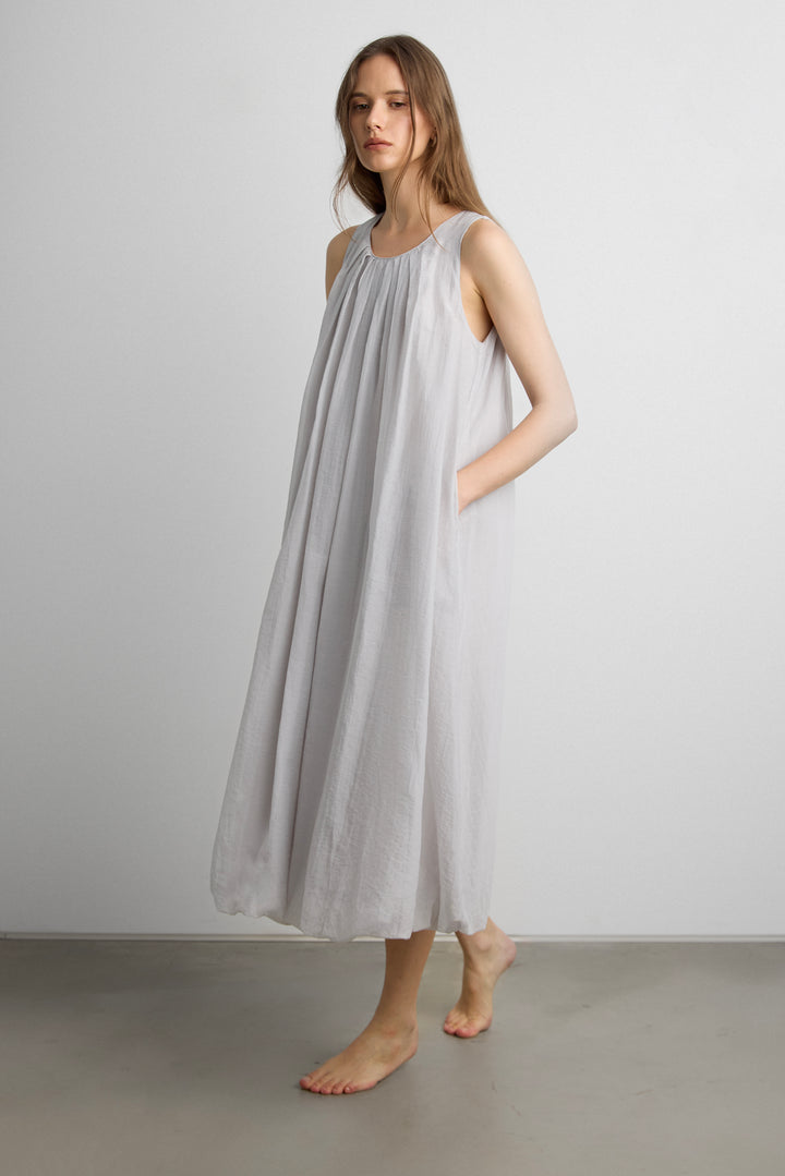 BALLOON MAXI DRESS in Gray — alternate angle