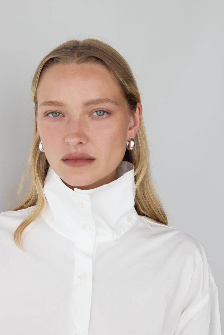 BUBBLE HOOP EARRINGS in Silver — alternate angle