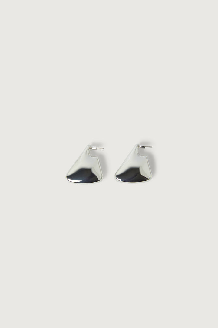 TRIANGLE STUD EARRINGS in Silver — alternate angle