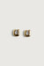 Chubby square shaped huggie hoops in gold — main image