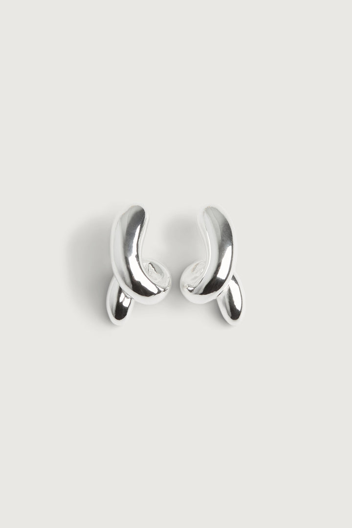BUBBLE TWIST EARRINGS in Silver — alternate angle