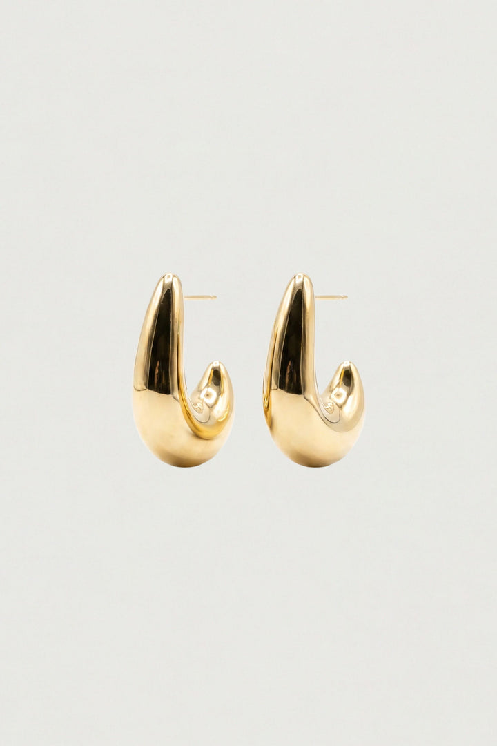CURVED HOOP EARRINGS in Gold — alternate angle
