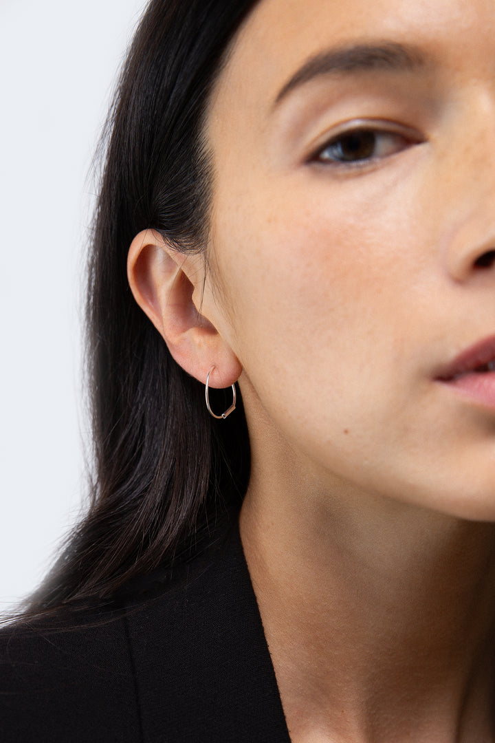 SMALL DAINTY HOOP in Silver — alternate angle