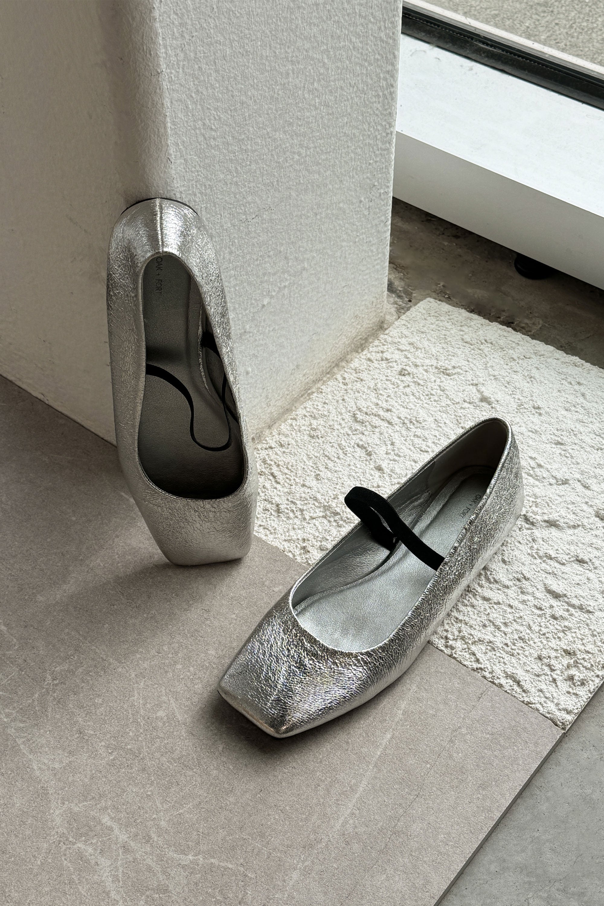 Grey ballet flats on sale