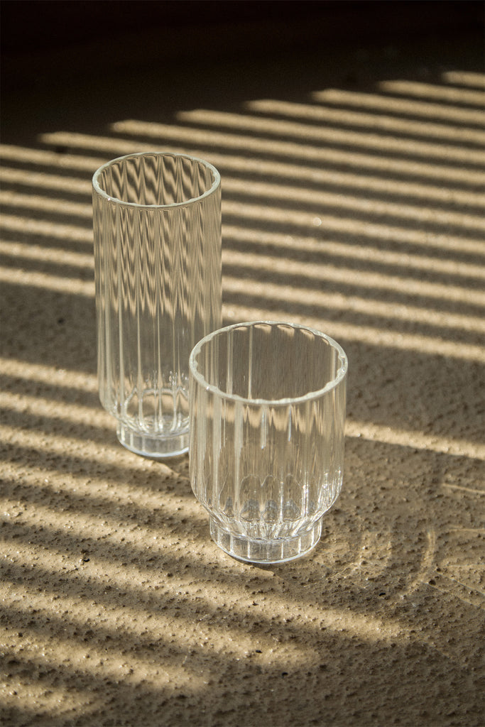 FLUTED COOLER GLASSES, SET OF 2 | OAK + FORT