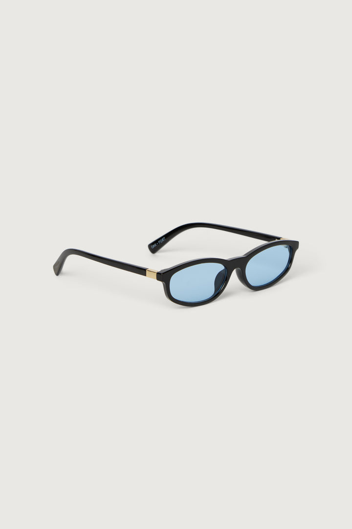 SLIM FRAME SUNGLASSES in Black Sky Blue — alternate angle