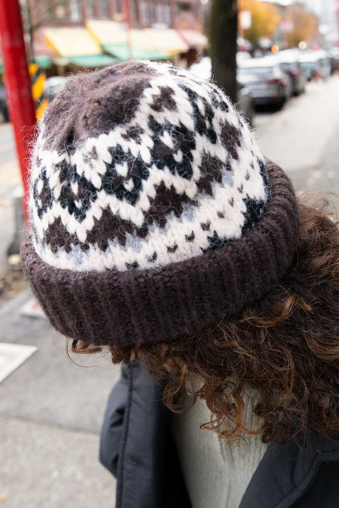 Argyle Pattern Beanie OAK FORT