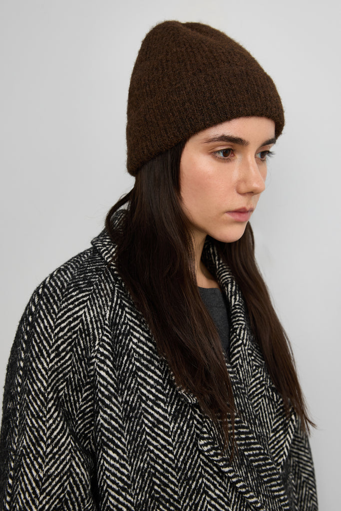 Fuzzy Ribbed Knit Beanie | OAK + FORT