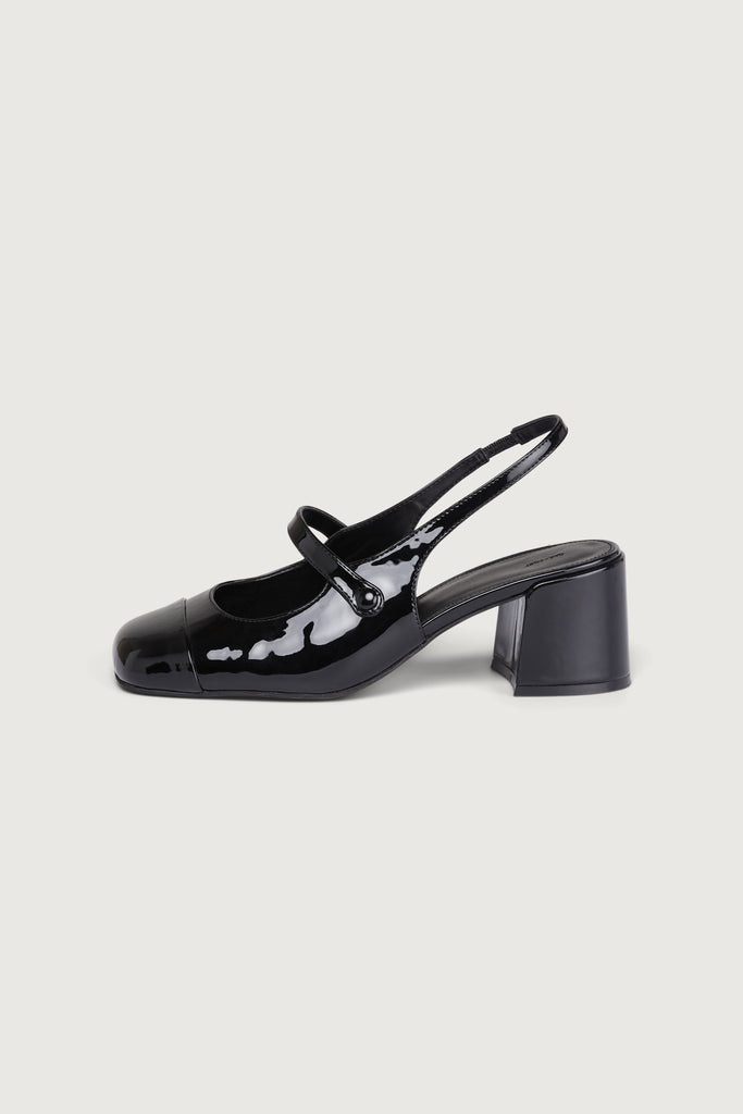 Black mary jane block heels hotsell