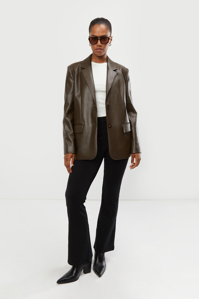 VEGAN LEATHER BLAZER - Main Image