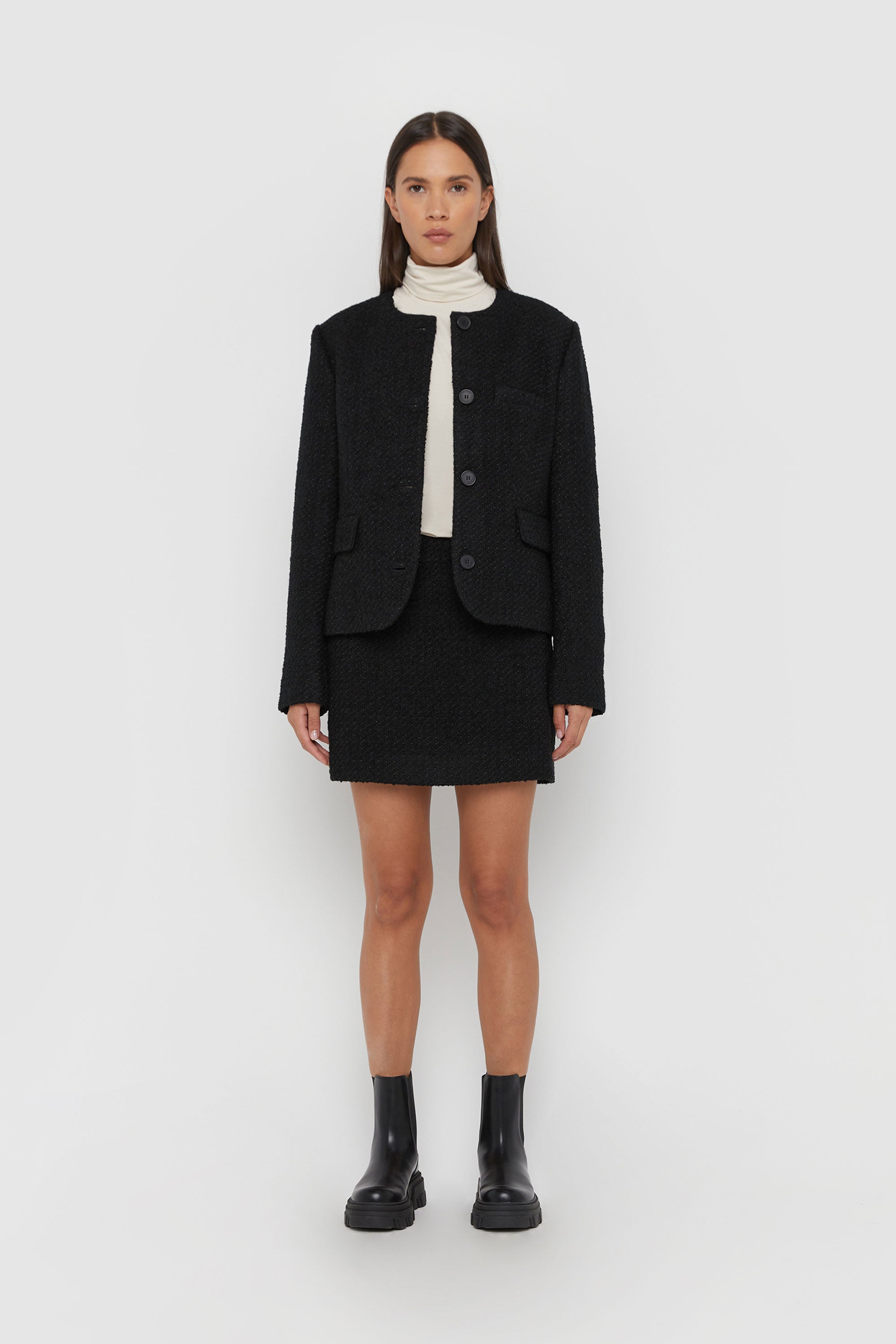 ジャケット・アウター tweed over jacket / mini skirt Tweed Mini Skirt | OAK + FORT