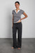 Slim fit henley neck t-shirt in medium grey — main image