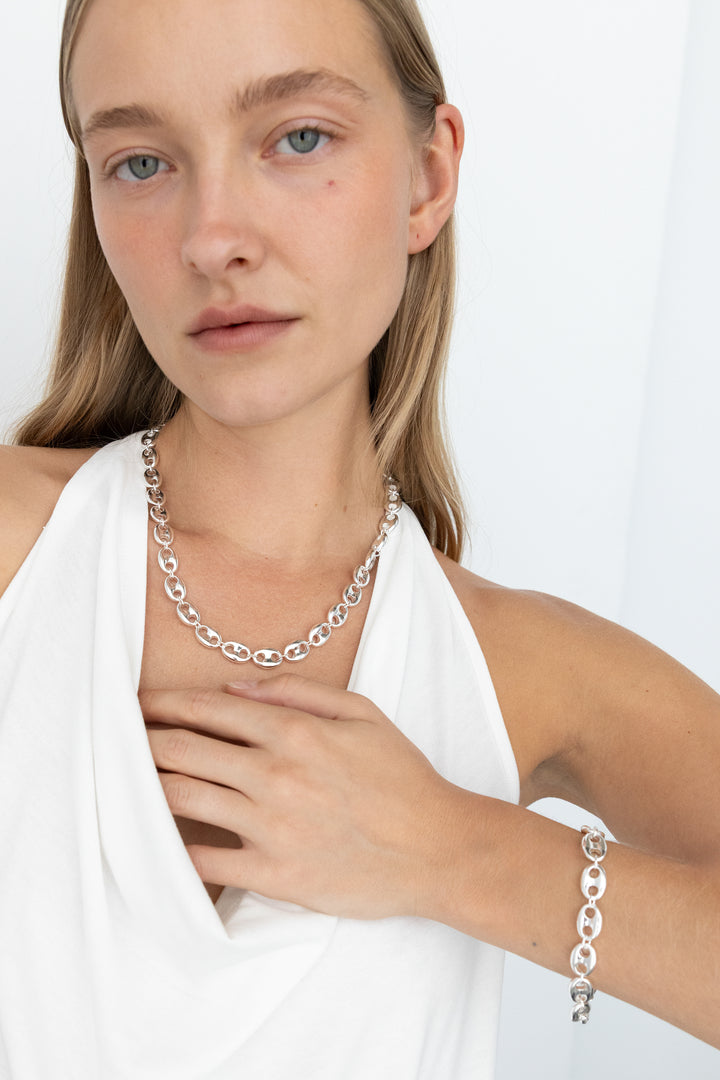 MARINER LINK NECKLACE in Silver — alternate angle