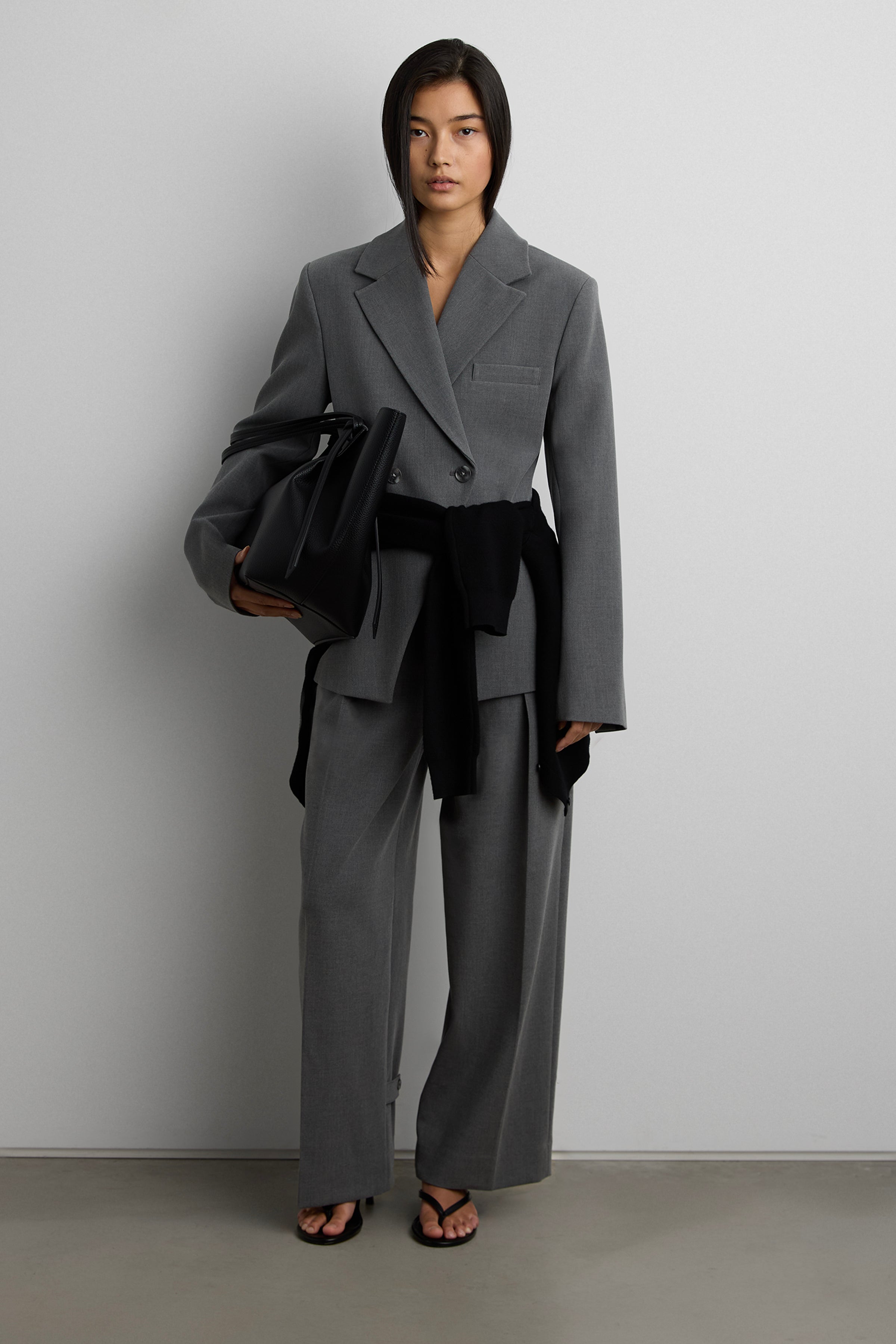 Cinched Waist Double-Breasted Blazer | OAK + FORT