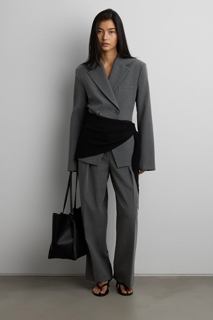 Cinched Waist Double-Breasted Blazer | OAK + FORT