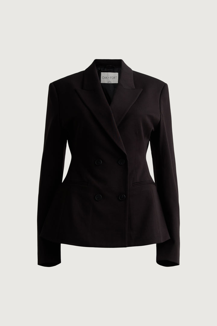 CINCHED WAIST BLAZER in Black — alternate angle