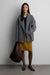 Shawl collar wool-blend coat in dark heather grey — main image