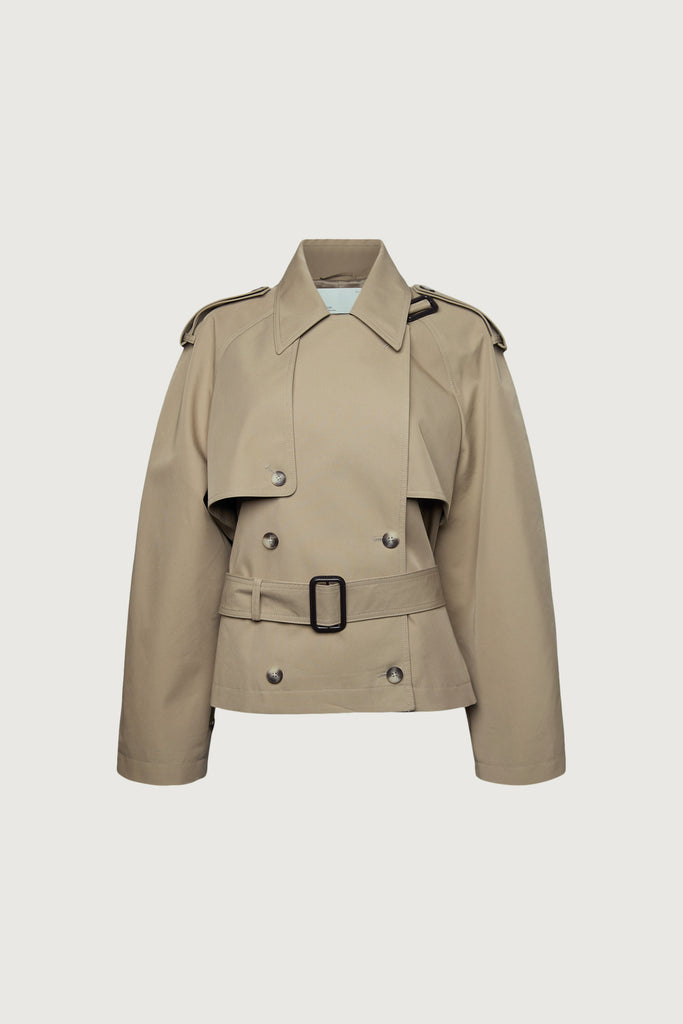 Short Double-Breasted Trench Coat | OAK + FORT
