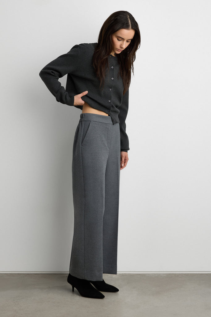 Cropped Half Elastic Waist Pant | OAK + FORT
