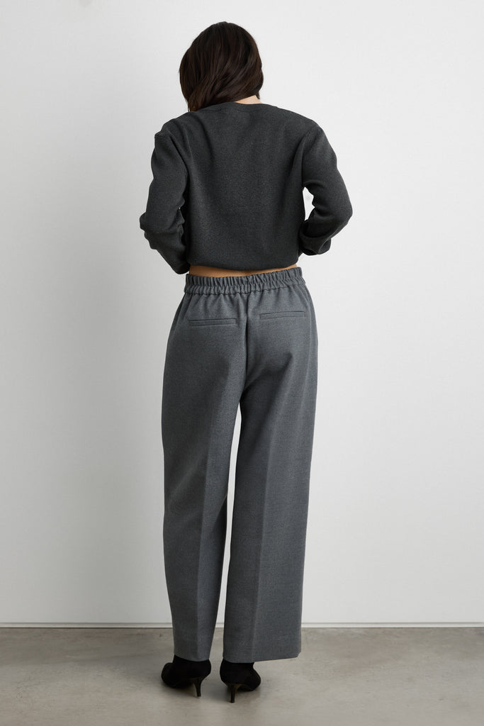 Cropped Half Elastic Waist Pant | OAK + FORT