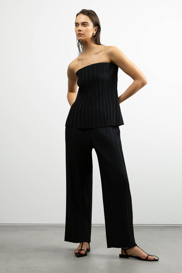 PLEATED ELASTIC WAIST PANT