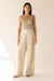 LINEN BLEND WIDE LEG DRESS PANT