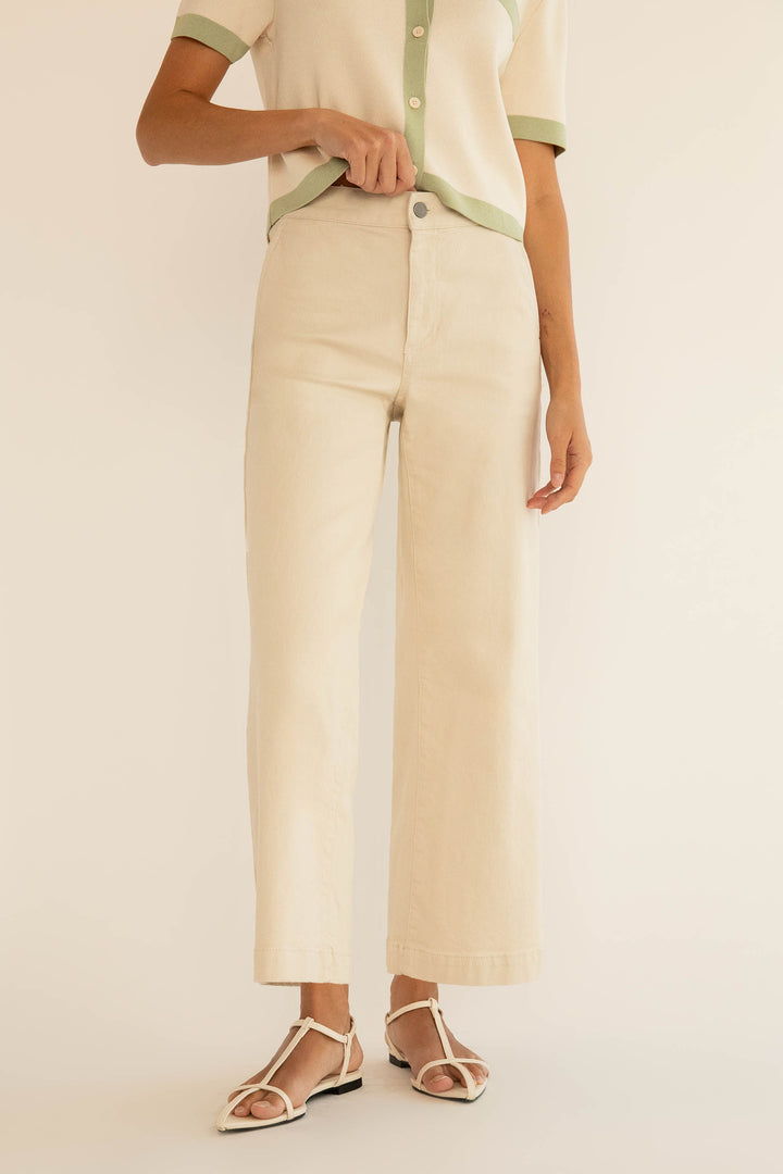 REGULAR LENGTH 28" TWILL WIDE LEG PANT