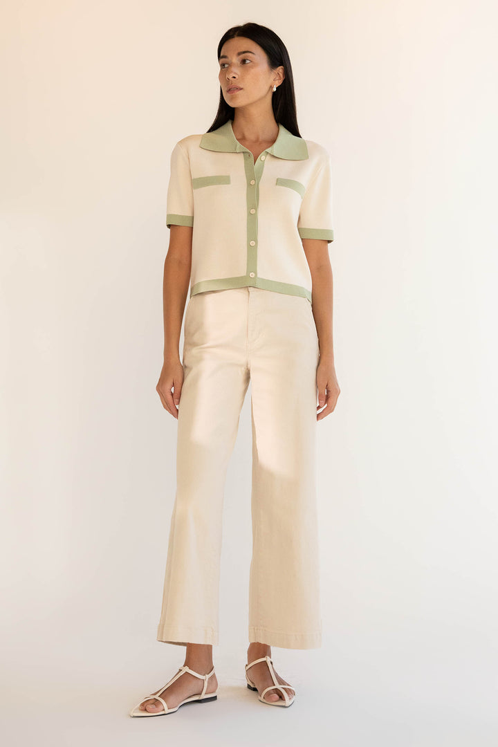 REGULAR LENGTH 28" TWILL WIDE LEG PANT