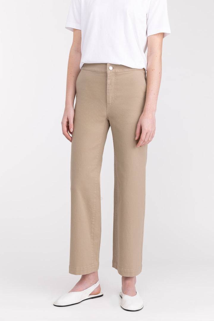 REGULAR LENGTH 28" TWILL WIDE LEG PANT