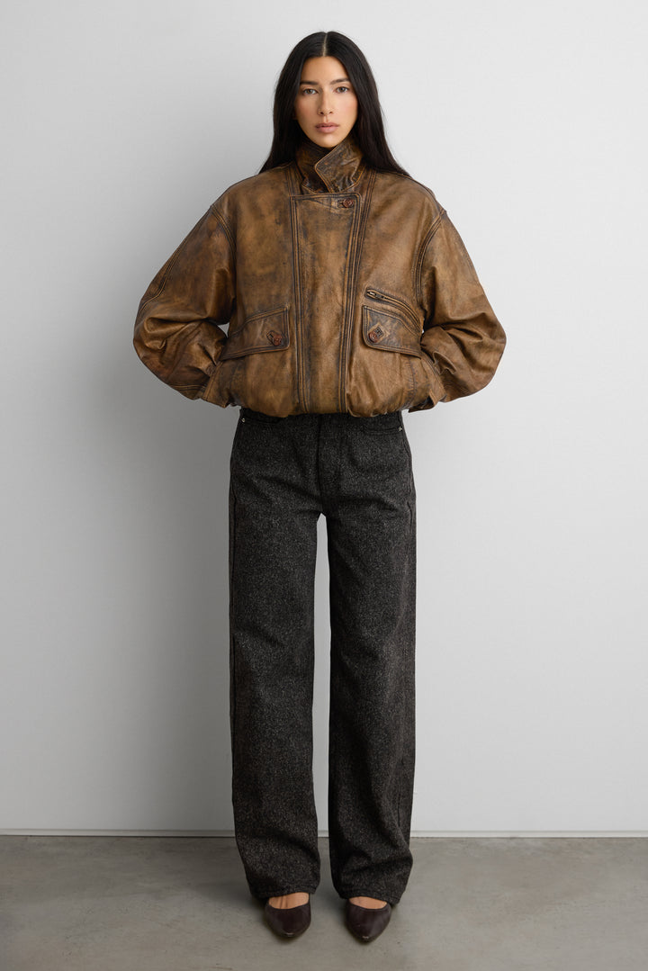 MARLED WIDE LEG PANT in BLACK MIX — alternate angle