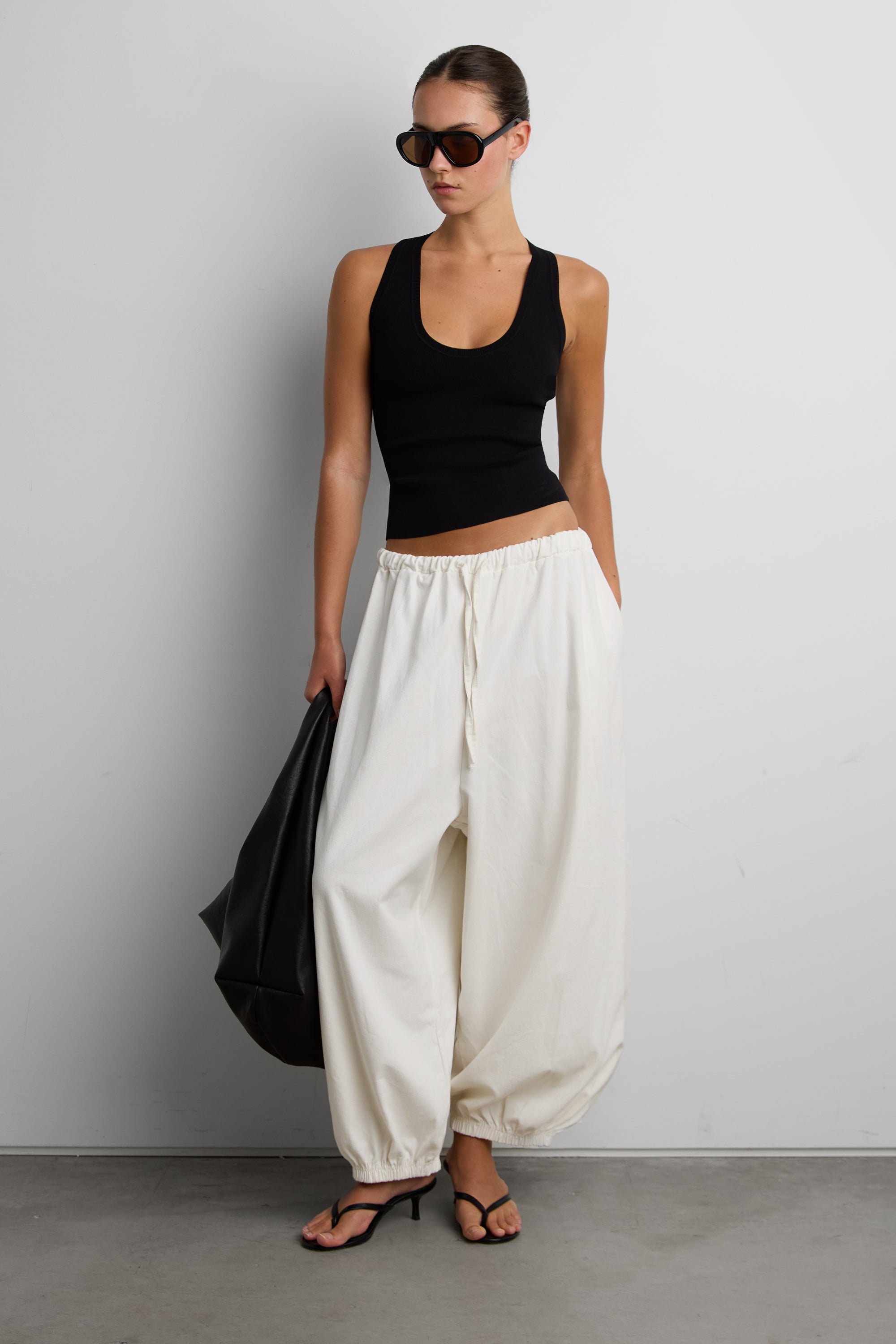 Relaxed Balloon Fit Cotton Pants | OAK + FORT