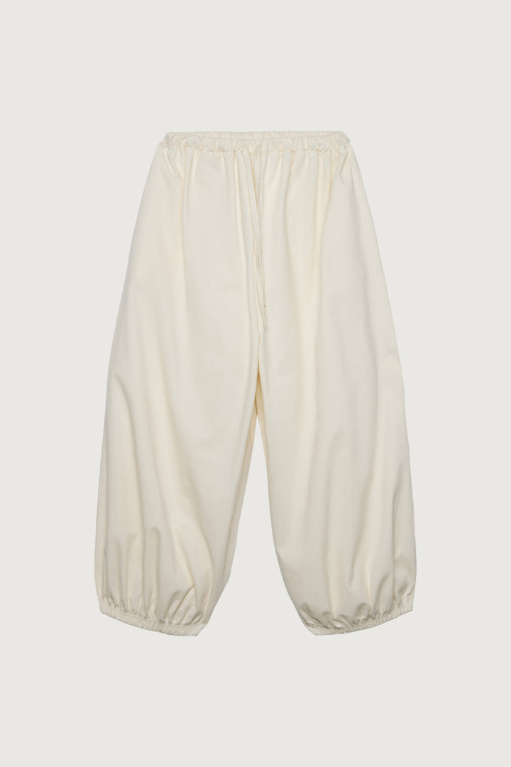 RELAXED BALLOON FIT COTTON PANT in Cream — alternate angle