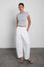 Petite relaxed pleated wide leg pant in ivory — main image