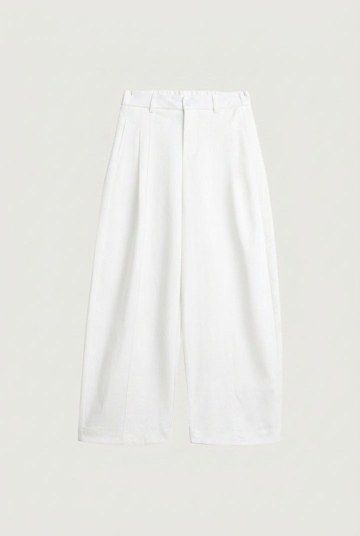 PETITE RELAXED PLEATED WIDE LEG PANT in Ivory — alternate angle
