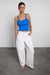 White straight leg jean with back detail in ivory — main image