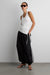 Linen track pants in black — main image