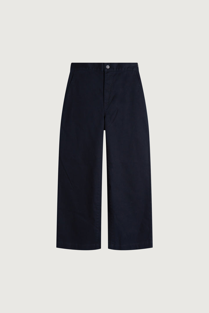 CROPPED LENGTH 26" TWILL WIDE LEG PANT