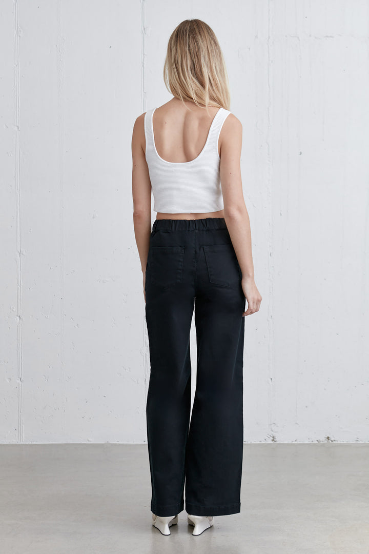 LONG LENGTH 30" TWILL WIDE LEG PANT