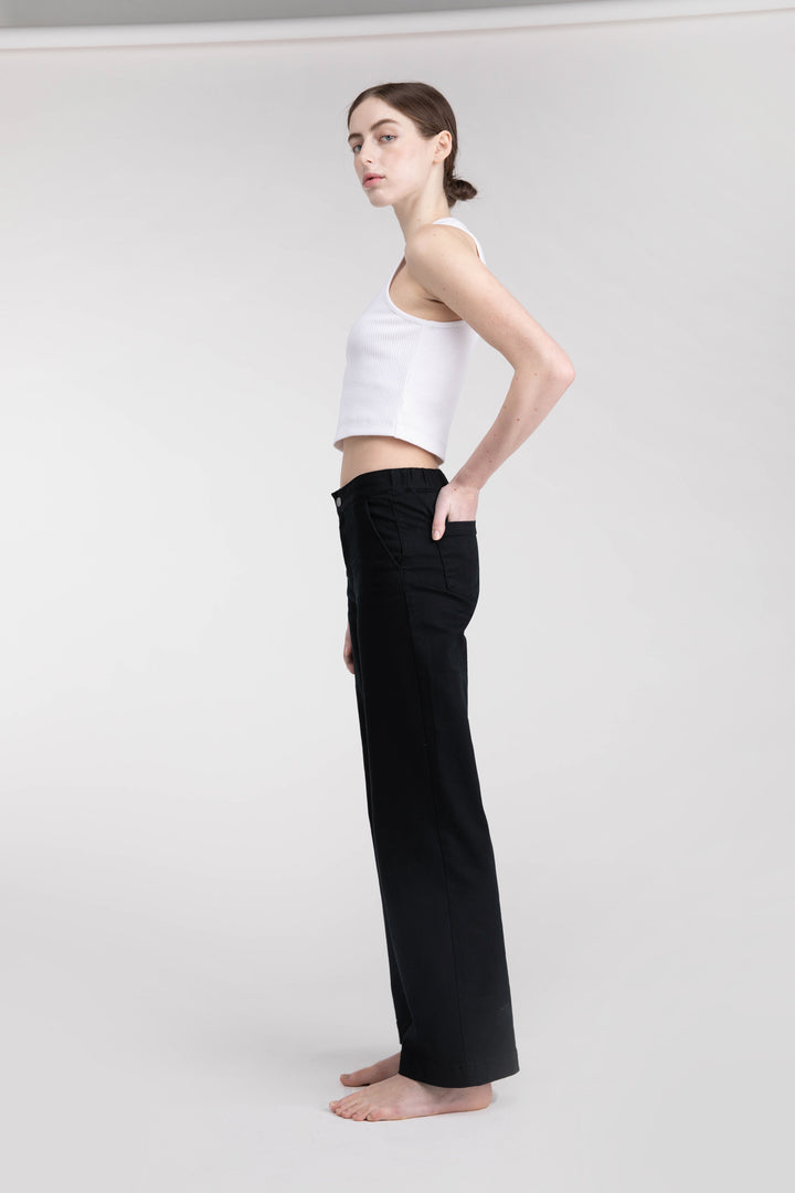 LONG LENGTH 30" TWILL WIDE LEG PANT