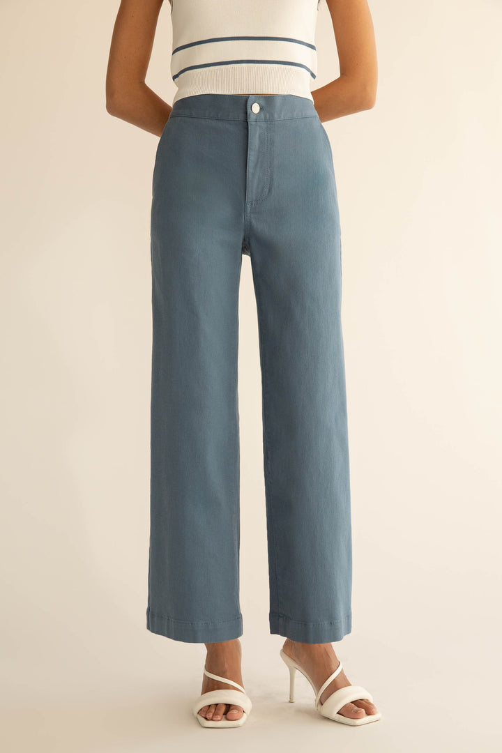 LONG LENGTH 30" TWILL WIDE LEG PANT