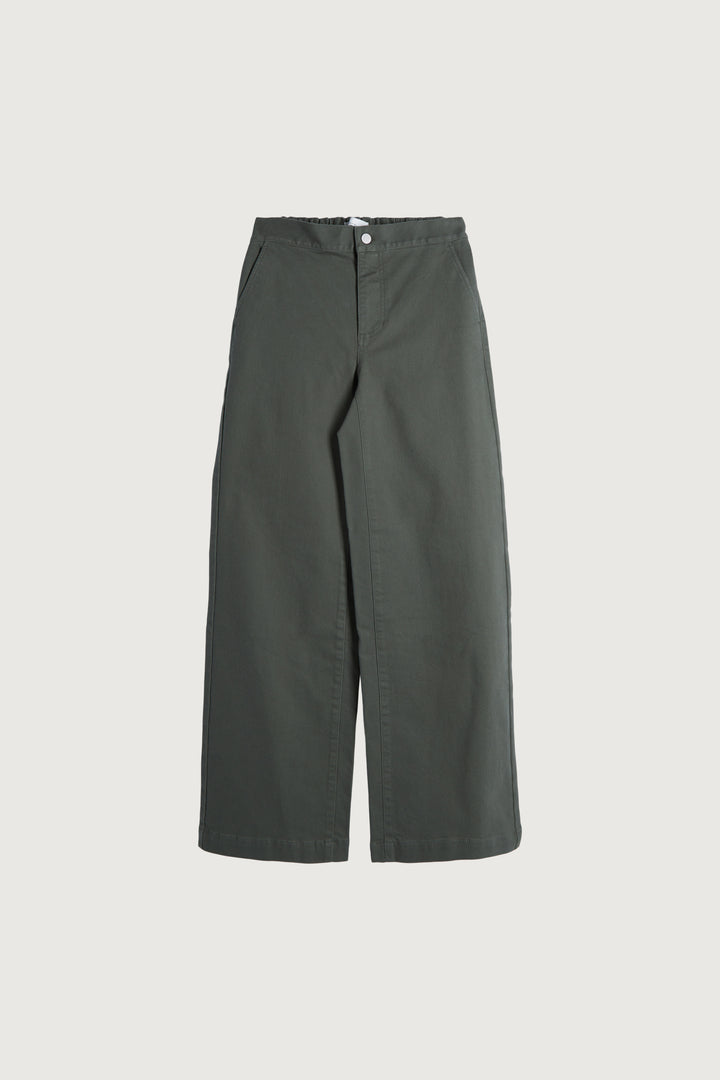 LONG LENGTH 30" TWILL WIDE LEG PANT