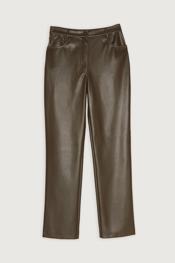 SLIM FIT VEGAN LEATHER PANT