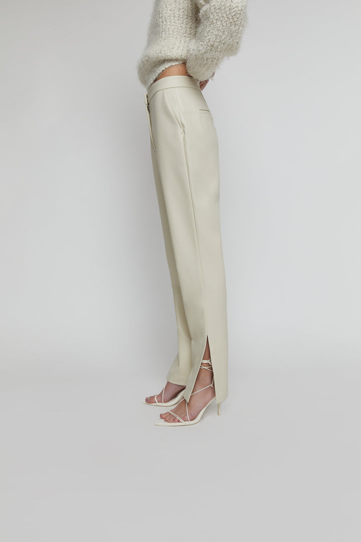 VEGAN LEATHER PANT WITH SIDE SLIT